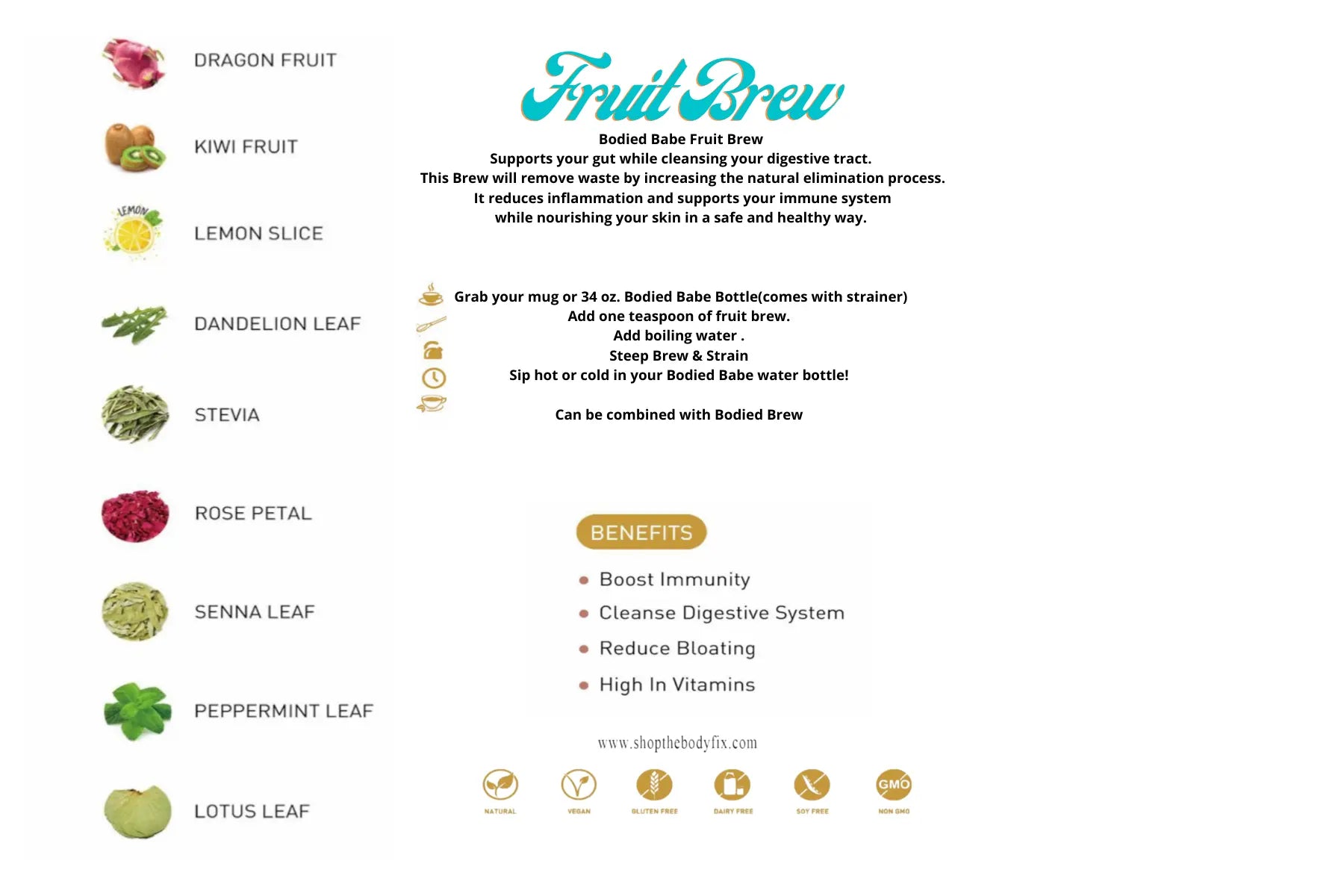 Fruit Brew BEAUTY  & IMMUNE BOOSTING BREW - THE BODY FIX